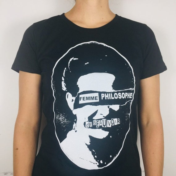 Simone de Beauvoir T-shirt: god save the queen logo (printed on organic cotton)