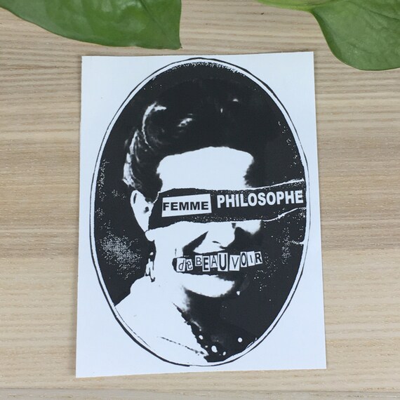 Simone de Beauvoir vinyl sticker (approx. 4"x5")