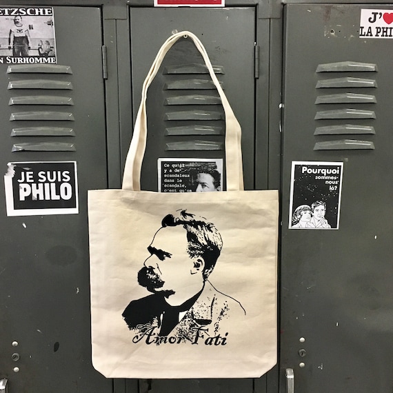 Friedrich Nietzsche amor fati tote bag