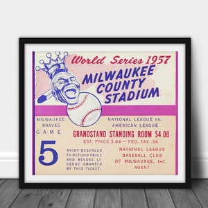 Milwaukee Braves 1957 World Series Logo Vinyl Art 12 Inch for