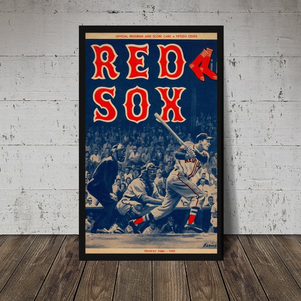 1959 BOSTON RED SOX print - Vintage Baseball Poster, Retro Baseball Poster, Classic Baseball Art, Sports Lover Wall Art