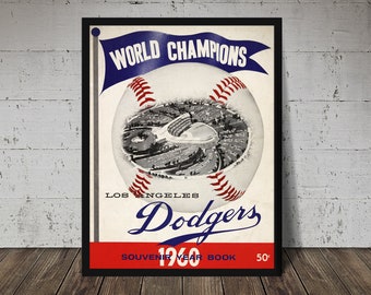 1957 BROOKLYN DODGERS Print Vintage Baseball Poster. Retro | Etsy