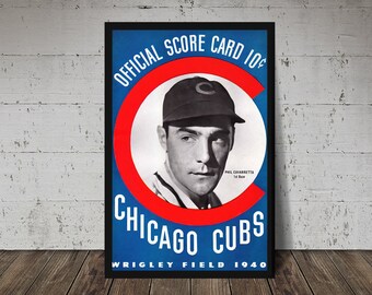 Cubs Retro Poster - Etsy