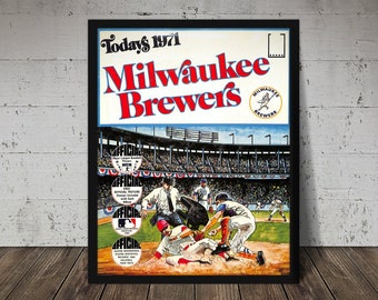 1971 MILWAUKEE BREWERS print - Vintage Baseball Poster, Retro Baseball Poster, Classic Baseball Art, Sports Lover Wall Art