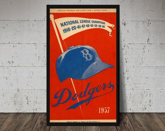 1957 ST. LOUIS CARDINALS Print Vintage Baseball Poster 
