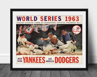 1963 NEW YORK YANKEES print - Vintage Baseball Poster, Retro Baseball Poster, Classic Baseball Art, Sports Lover Wall Art