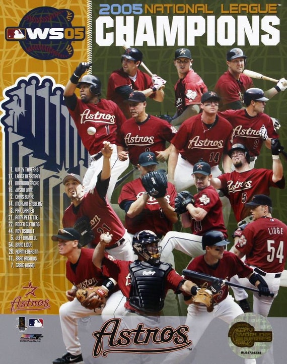 2005 HOUSTON ASTROS Print Vintage Baseball Poster Retro 