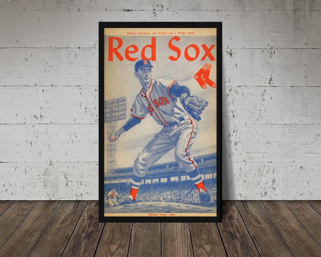 1960 BOSTON RED SOX Print Vintage Baseball Poster Retro Etsy