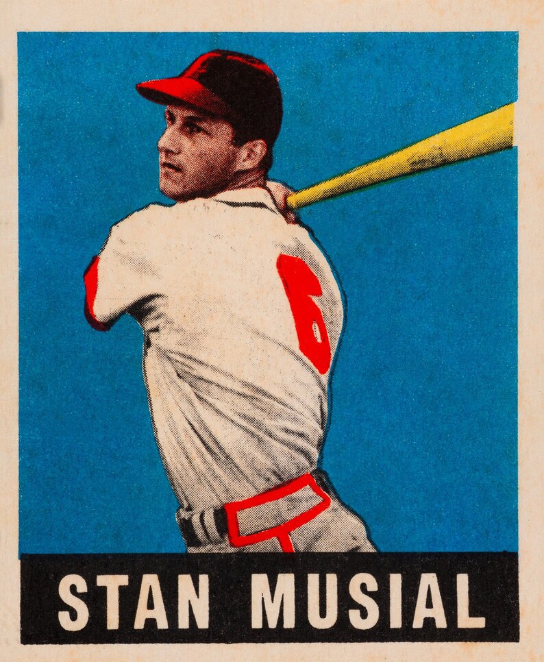1948 STAN MUSIAL Leaf 4 Baseball Card Print Vintage Etsy