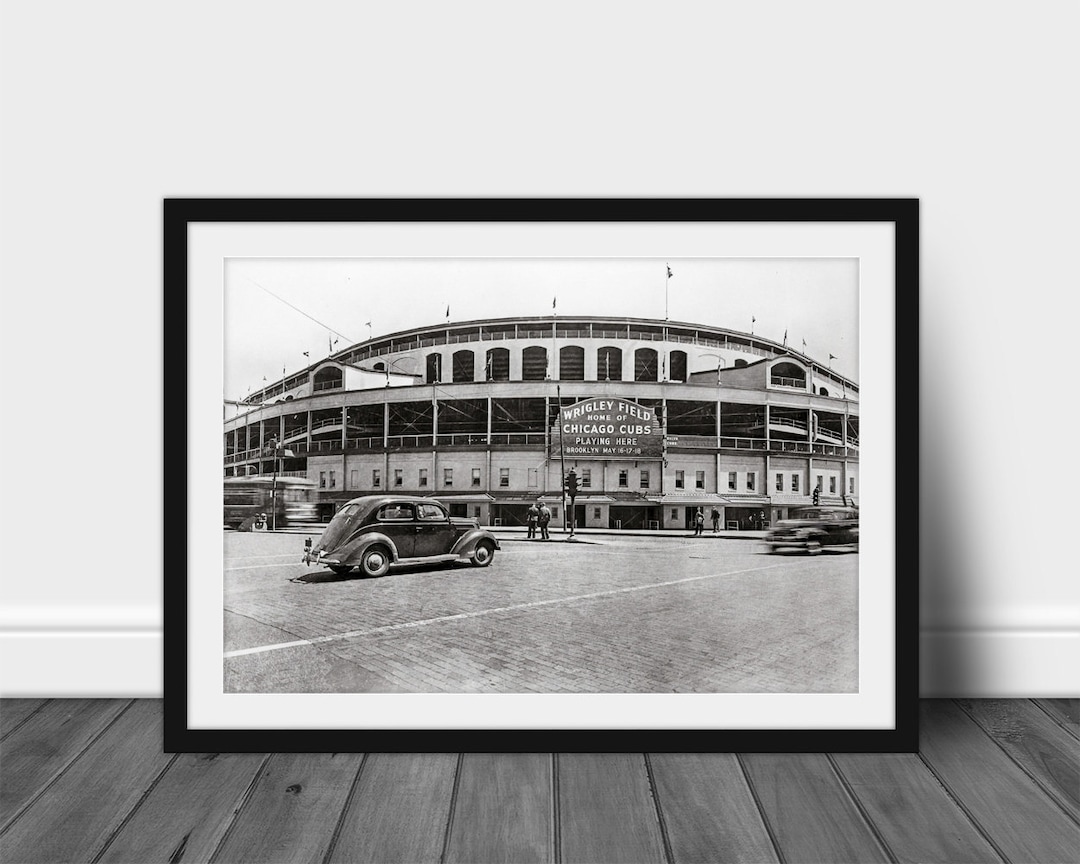 1946 WRIGLEY FIELD Print Chicago Cubs Vintage Baseball Poster, Retro ...