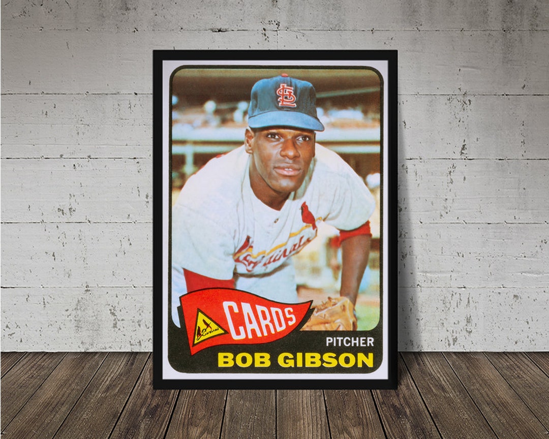 1965 BOB GIBSON Topps 320 Baseball Card Print Vintage 