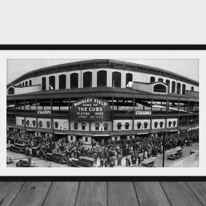 1935 WRIGLEY FIELD Print Chicago Cubs Vintage Baseball Poster, Retro ...