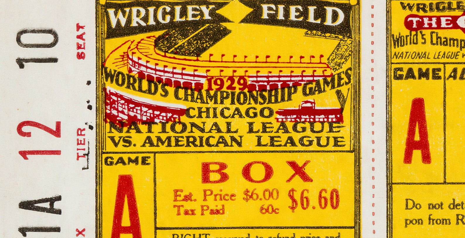 1929 CHICAGO CUBS Game Ticket Print World Series Ticket Etsy