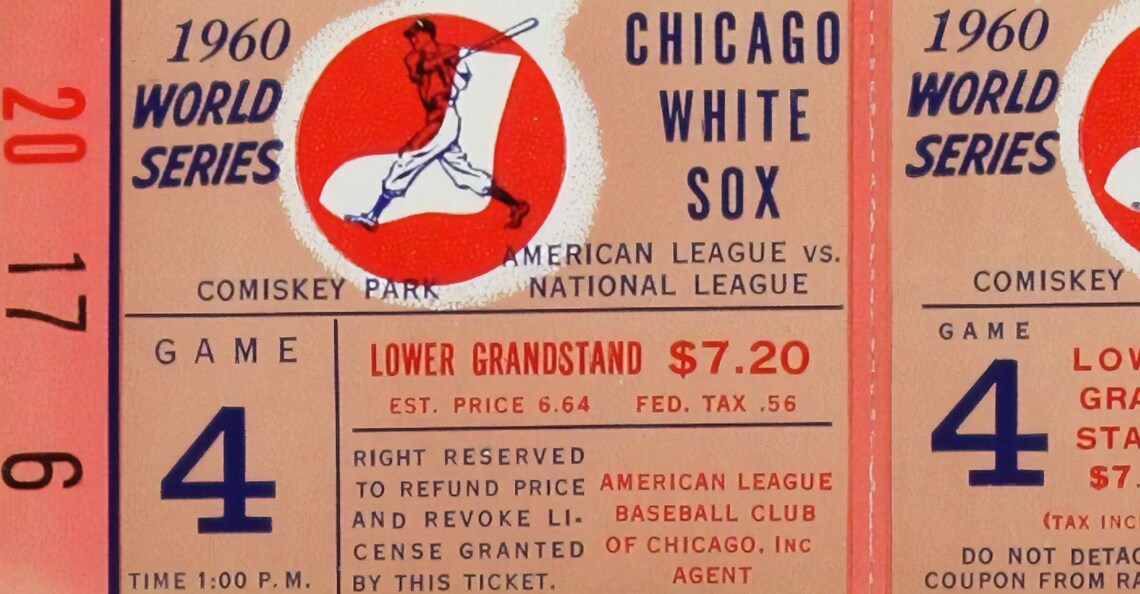 CHICAGO WHITE SOX 1960 Print Game Ticket Vintage Baseball Etsy