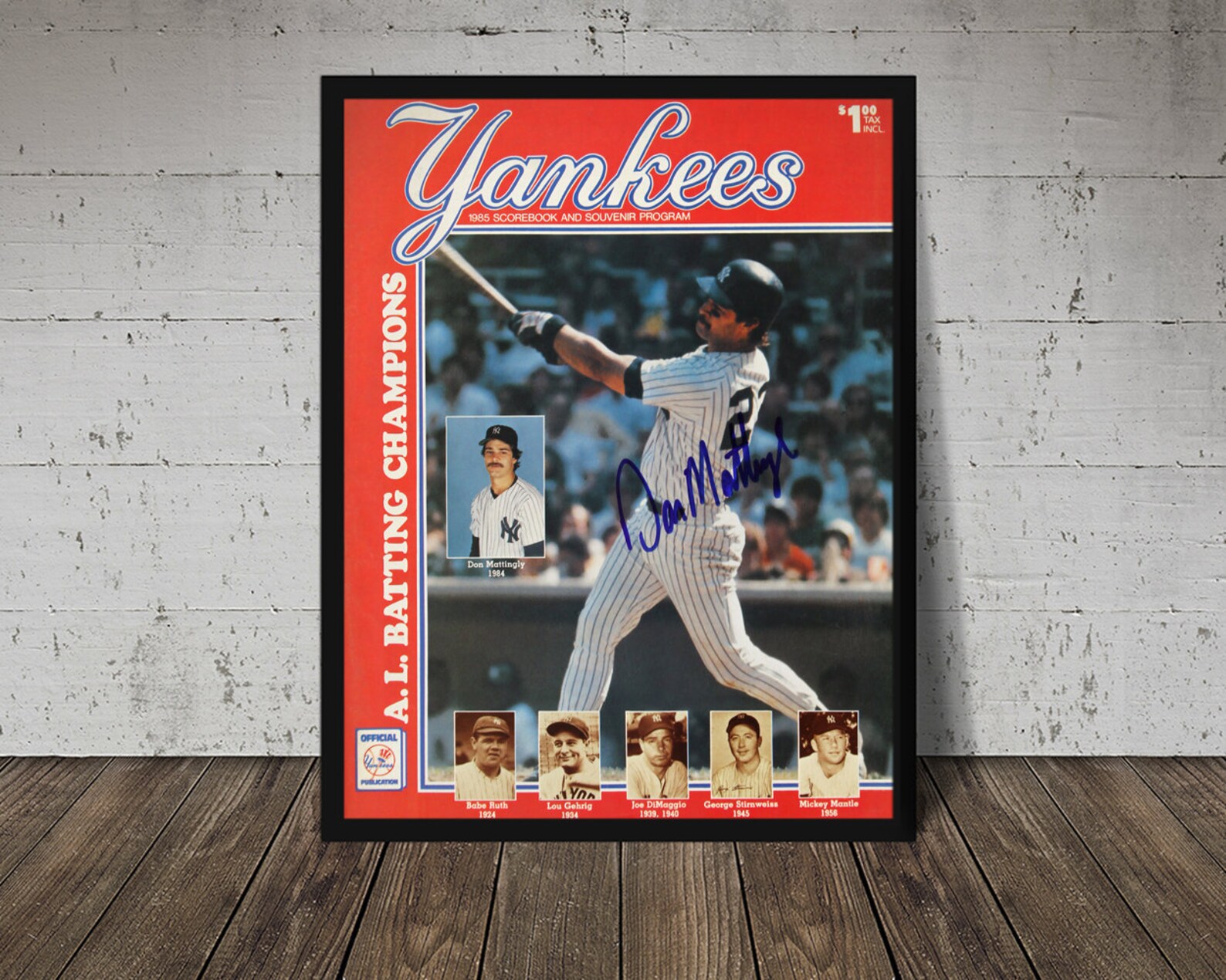 1985 NEW YORK YANKEES print Vintage Baseball Poster Retro Etsy