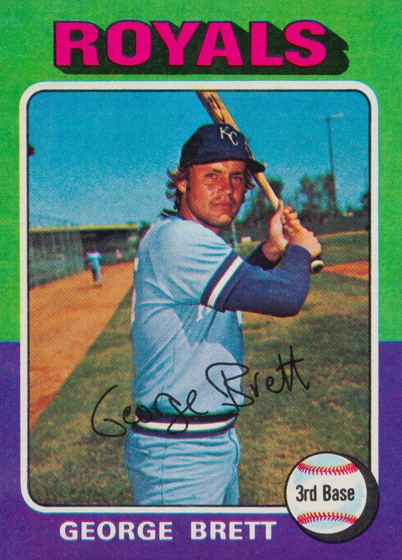 1975 GEORGE BRETT Topps 228 Baseball Card Print Vintage 