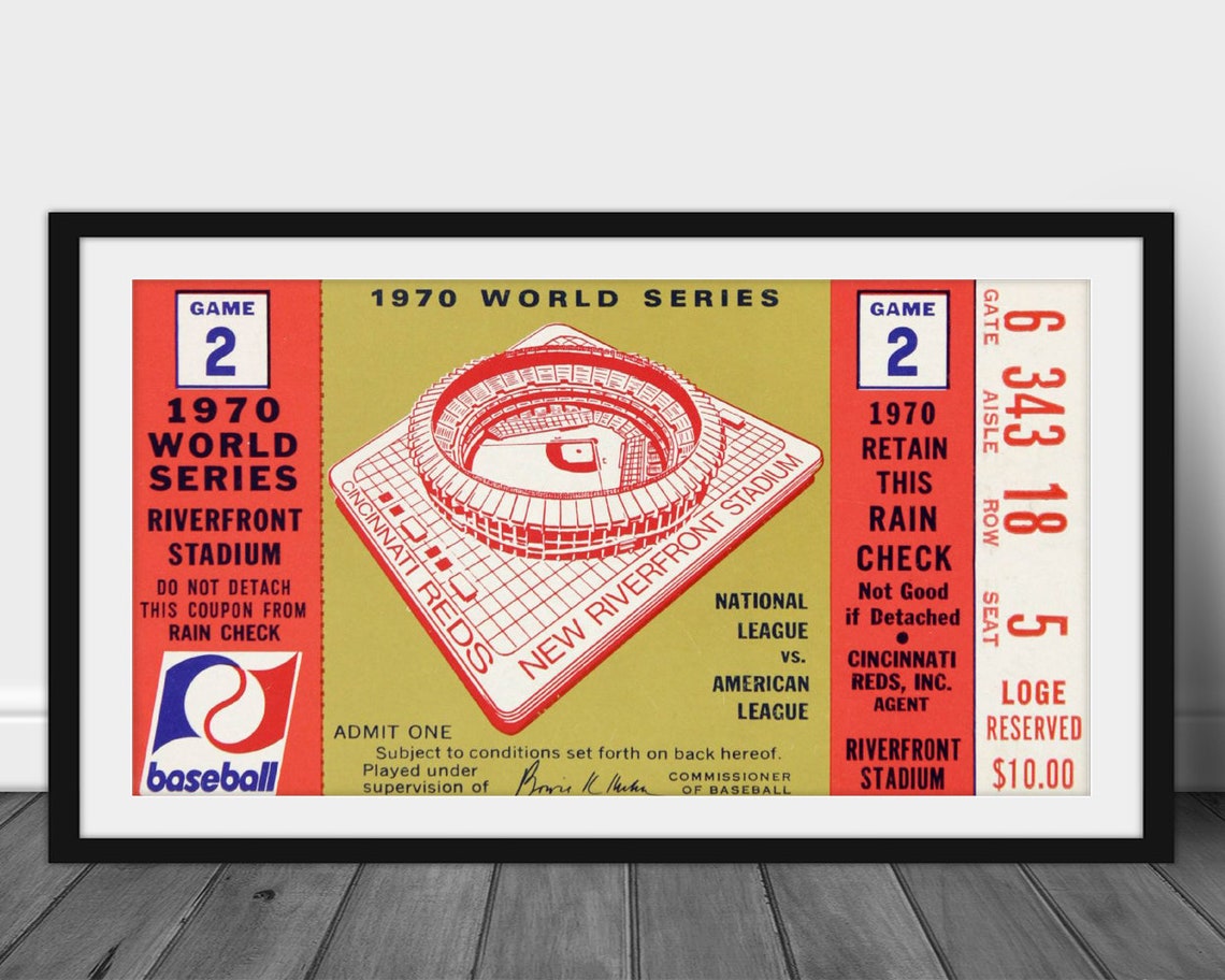1970 CINCINNATI REDS Print / Game Ticket Vintage Baseball Etsy