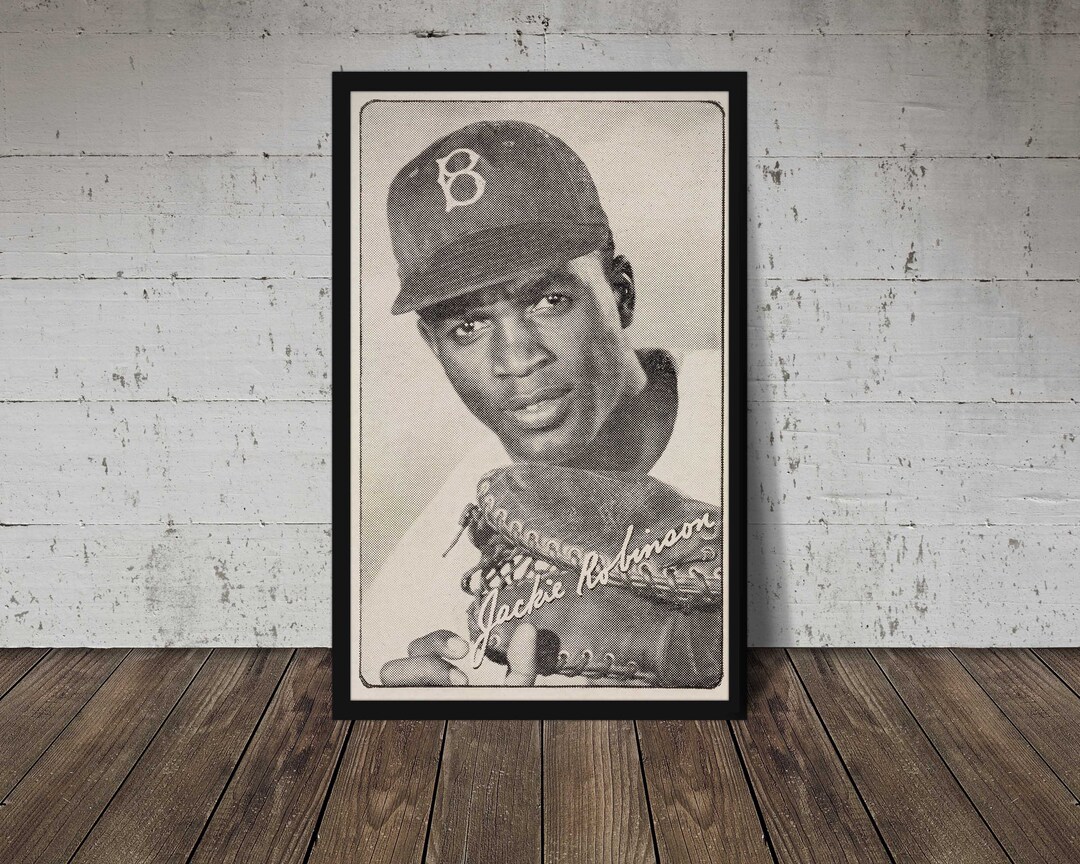 1947 JACKIE ROBINSON Print Vintage Baseball Poster, Retro Baseball ...