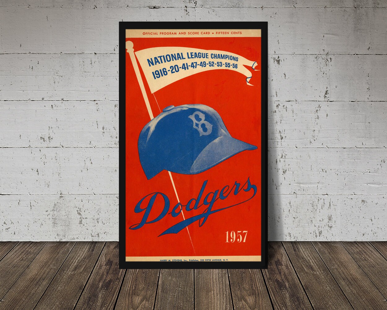 1957 BROOKLYN DODGERS Print Vintage Baseball Poster. Retro | Etsy