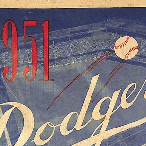 1951 BROOKLYN DODGERS Print Vintage Baseball Poster. Retro - Etsy