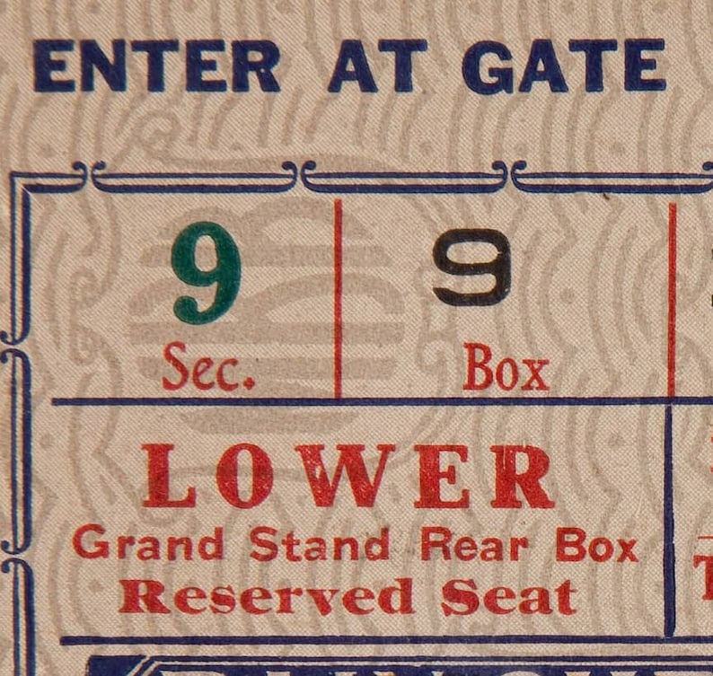 new york yankees 1928 print game ticket vintage baseball