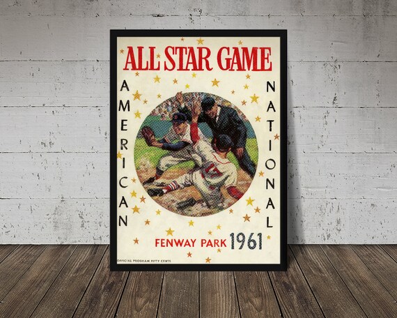 1961 ALL-STAR GAME Print Vintage Baseball Poster, Retro Baseball Poster,  Classic Baseball Art, Sports Lover Wall Art -  Israel