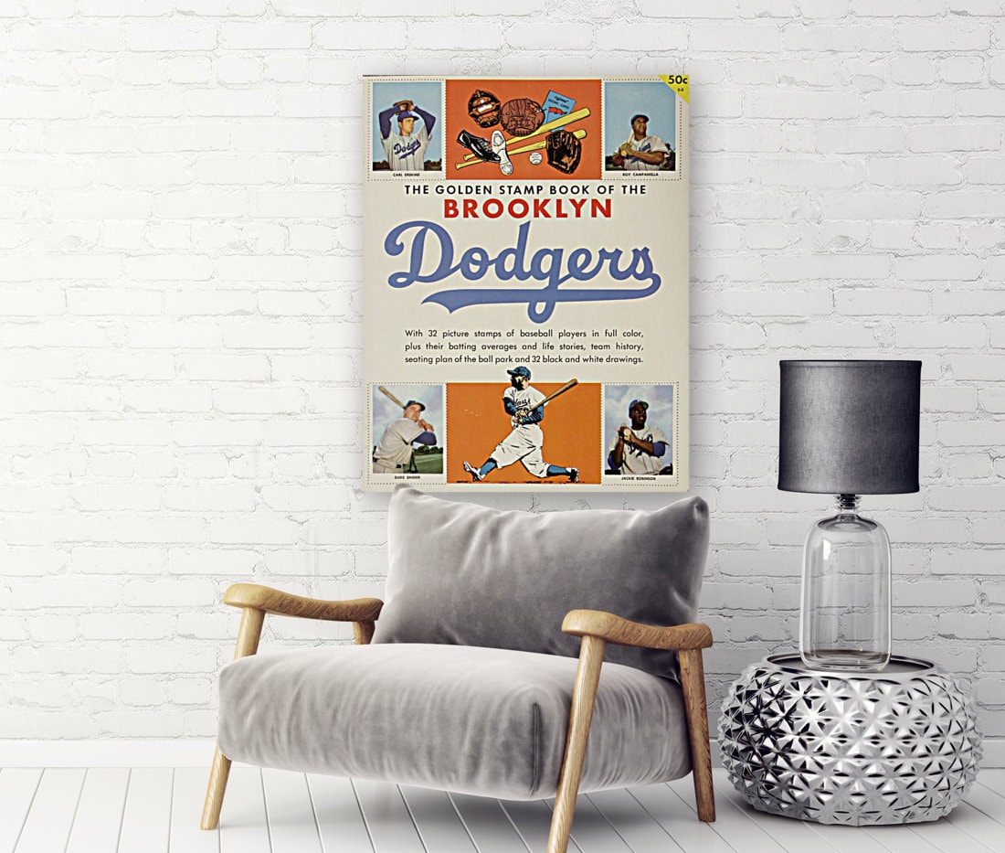 1955 BROOKLYN DODGERS Print Vintage Baseball Poster | Etsy
