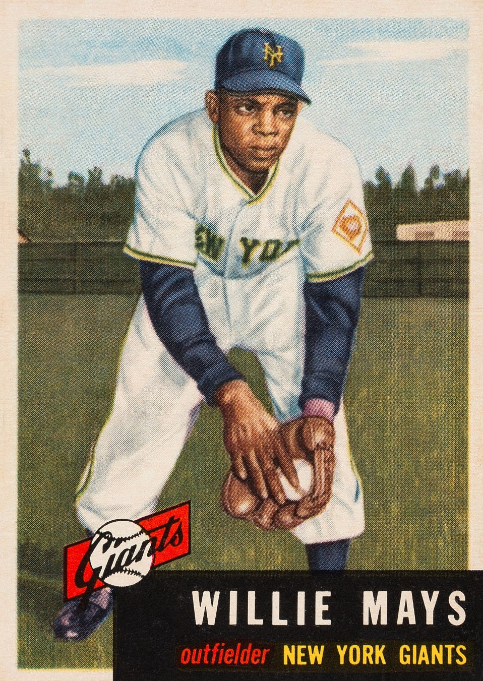 1953 WILLIE MAYS Topps 244 Baseball Card Print Vintage - Etsy India