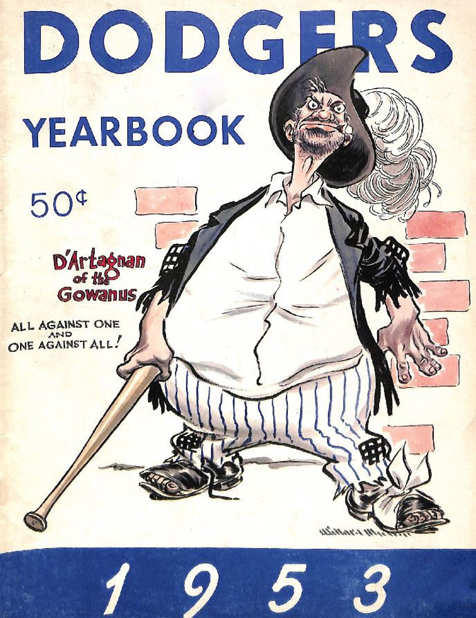 1953 BROOKLYN DODGERS Print Vintage Baseball Poster. Retro Baseball ...