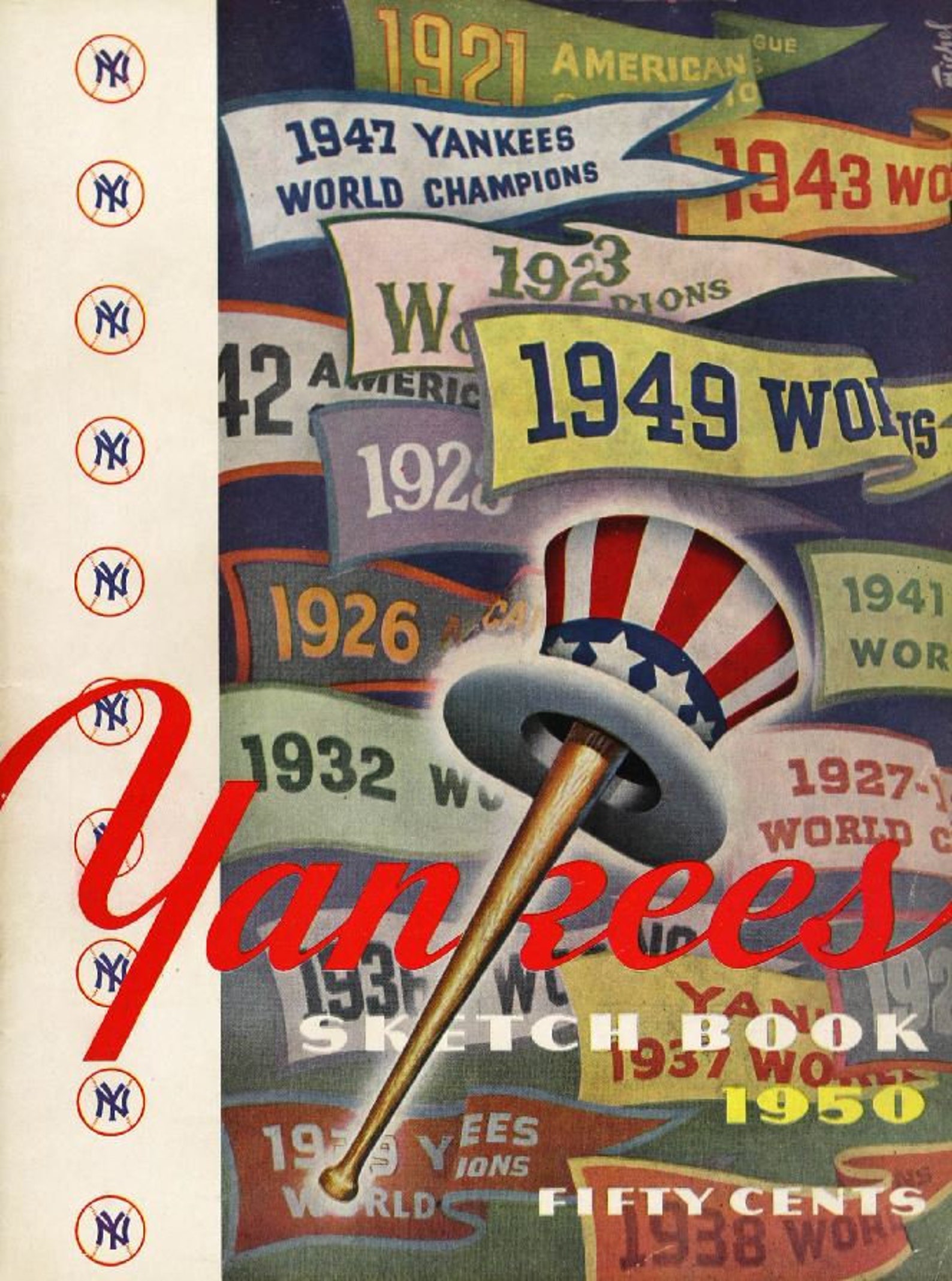 1950 NEW YORK YANKEES Print Vintage Baseball Poster Retro | Etsy