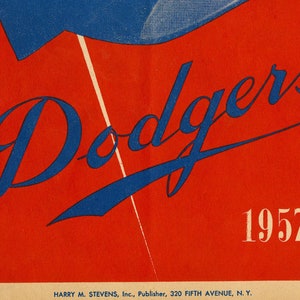 1957 BROOKLYN DODGERS Print Vintage Baseball Poster. Retro Baseball ...