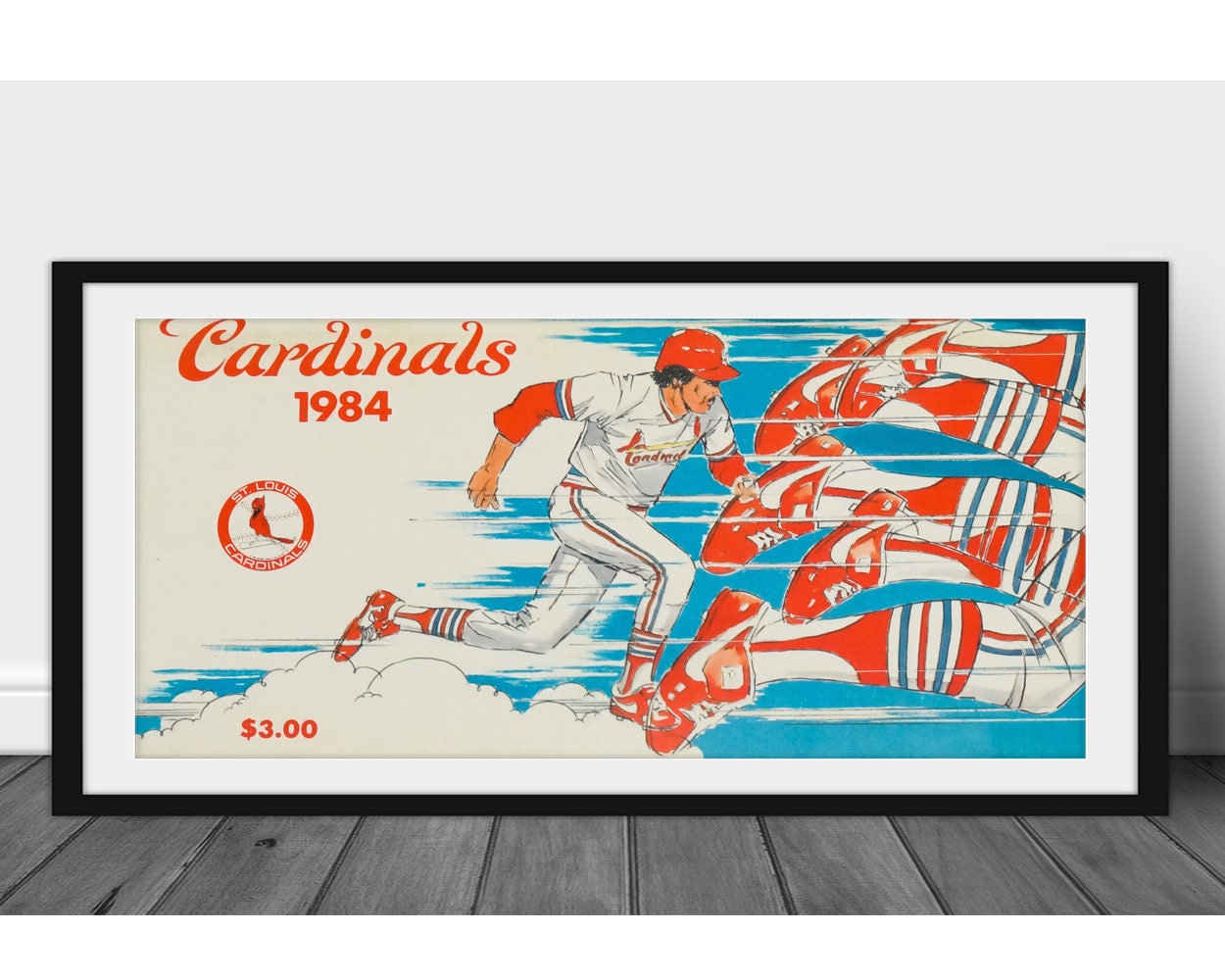 1950's ST. LOUIS CARDINALS Print Vintage Baseball 