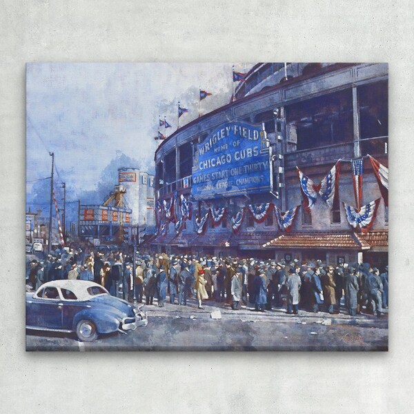Vintage Wrigley Field Painting Etsy