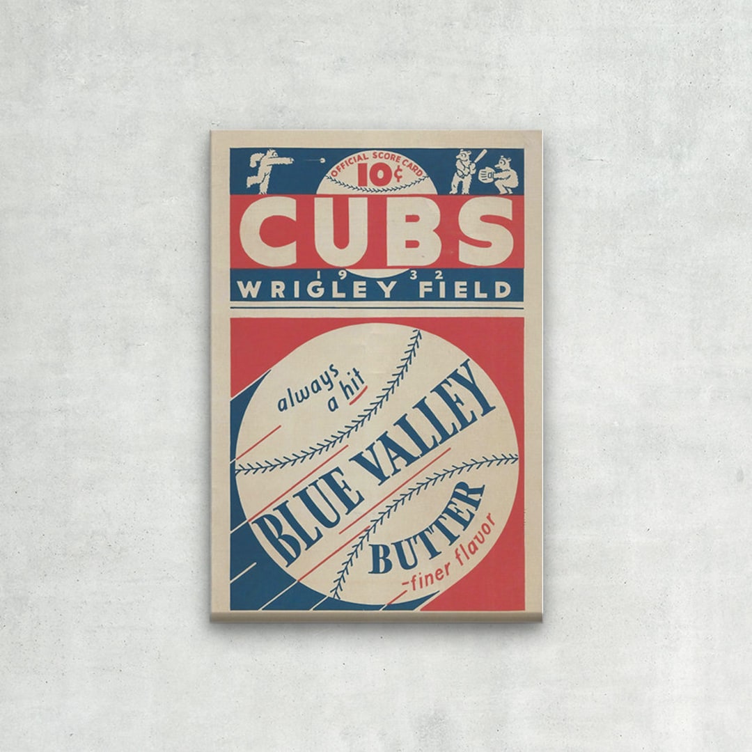 WRAPPED CANVAS 1932 Chicago CUBS World Series Program Print 