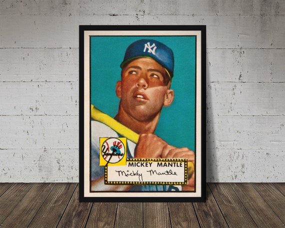 1952 MICKEY MANTLE Topps 311 Print Vintage Baseball Poster, Rare Baseball  Card, Baseball Card Collector, Baseball Card Art 