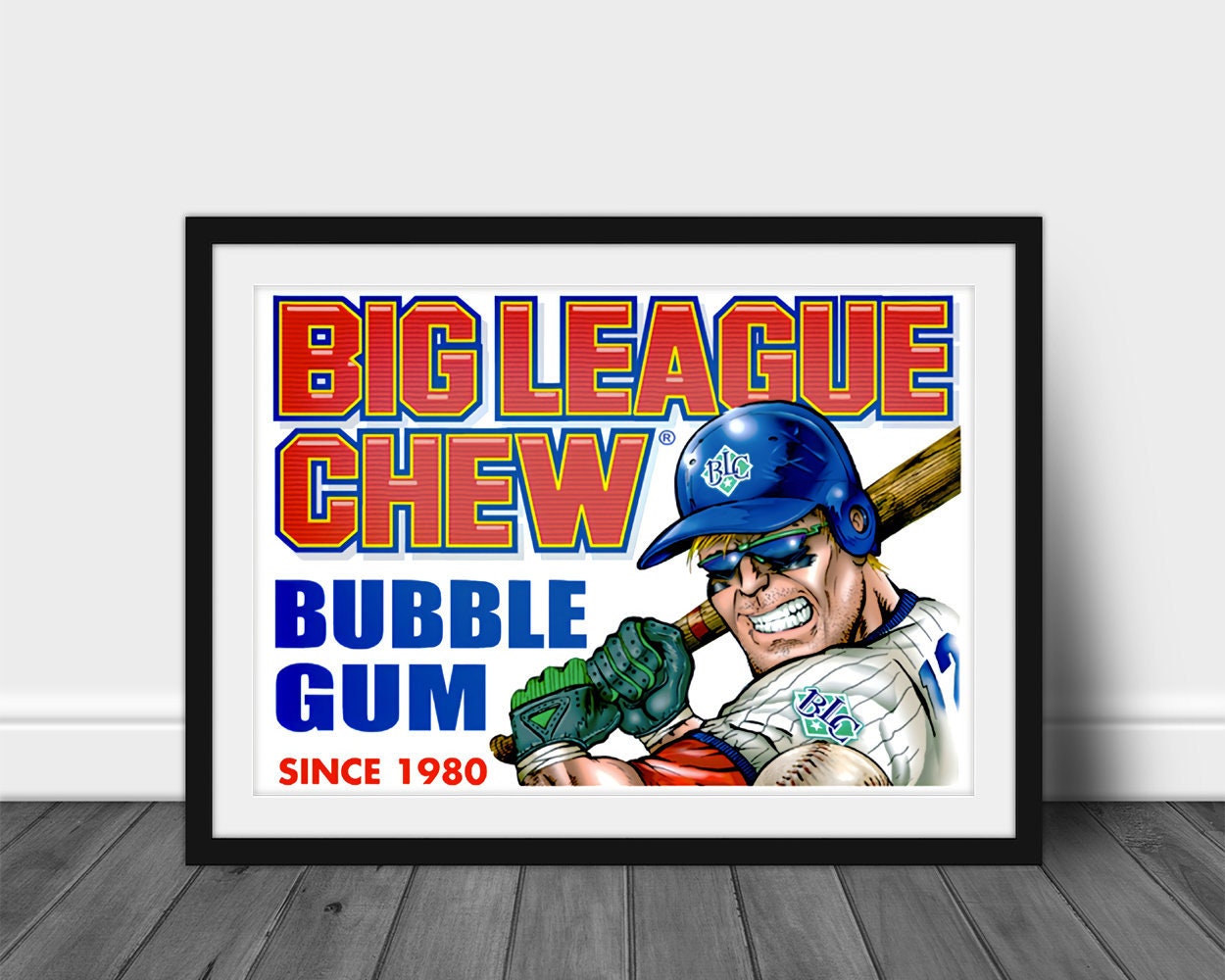 BIG LEAGUE CHEW Bubble Gum Vintage Poster Vintage Baseball 