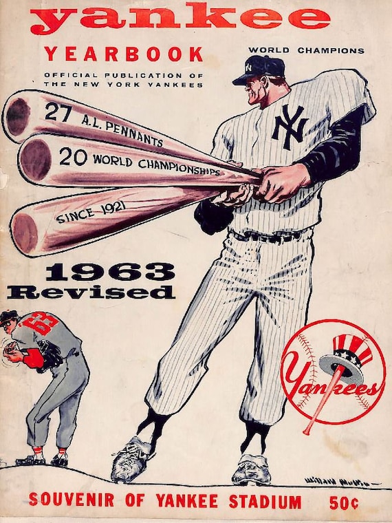 WRAPPED CANVAS 1963 New York Yankees Print Vintage 