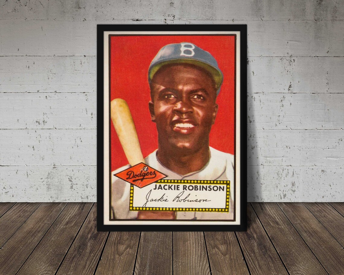 1952 JACKIE ROBINSON Topps 312 Baseball Card Print Vintage Etsy