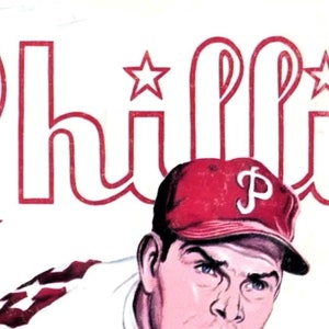 1956 PHILADELPHIA PHILLIES Print Vintage Baseball Poster, Retro