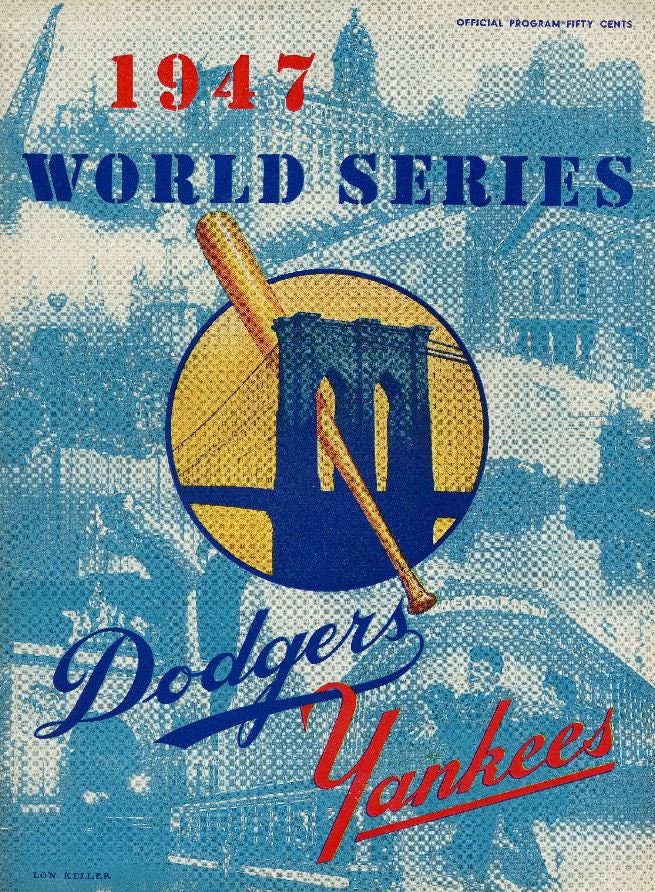 1947 BROOKLYN DODGERS Print Vintage Baseball Poster Retro | Etsy
