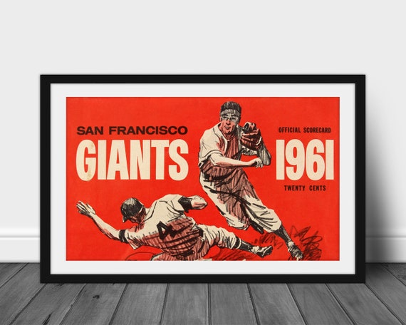 1961 SAN FRANCISCO GIANTS Print Vintage Baseball Poster. 