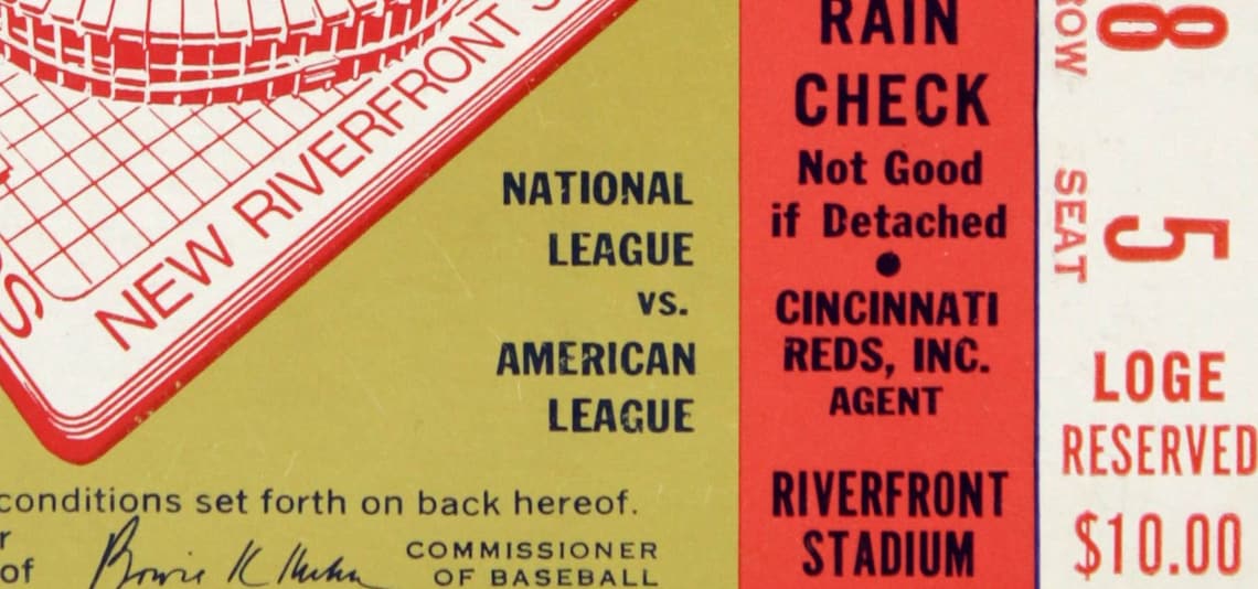 1970 CINCINNATI REDS Print / Game Ticket Vintage Baseball Etsy