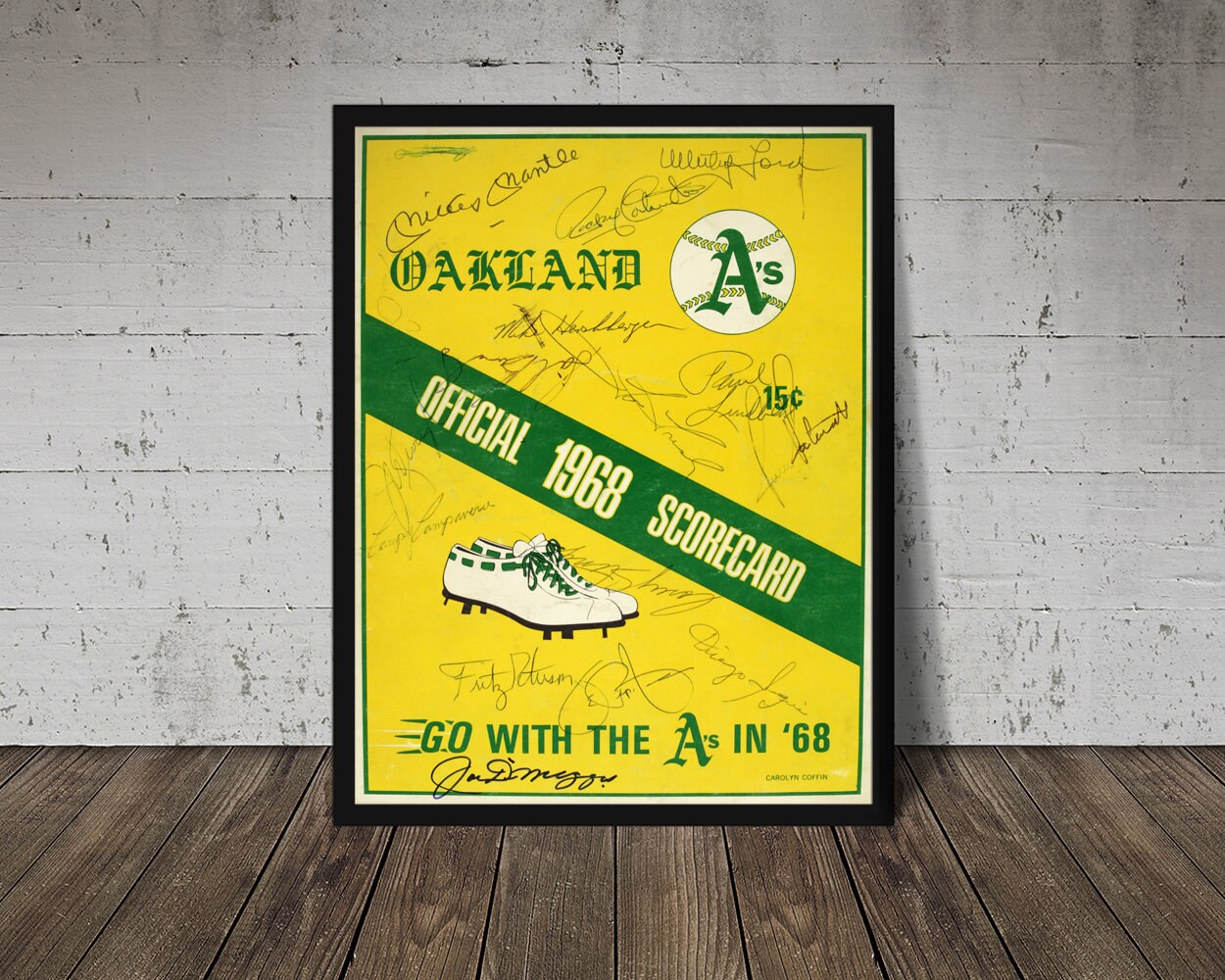 1968 OAKLAND A's / OAKLAND ATHLETICS Print Vintage 