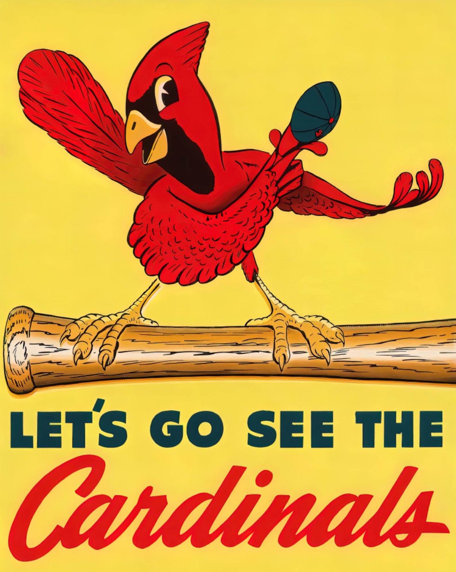 WRAPPED CANVAS 1950's St. Louis CARDINALS Print - Etsy