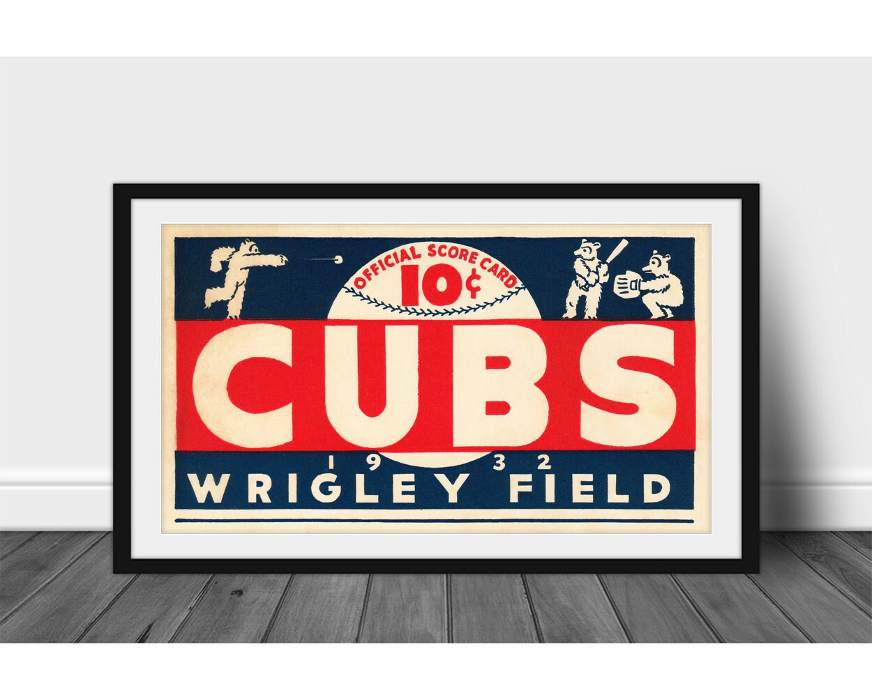 1932 CHICAGO CUBS Print Vintage Baseball Poster Retro 