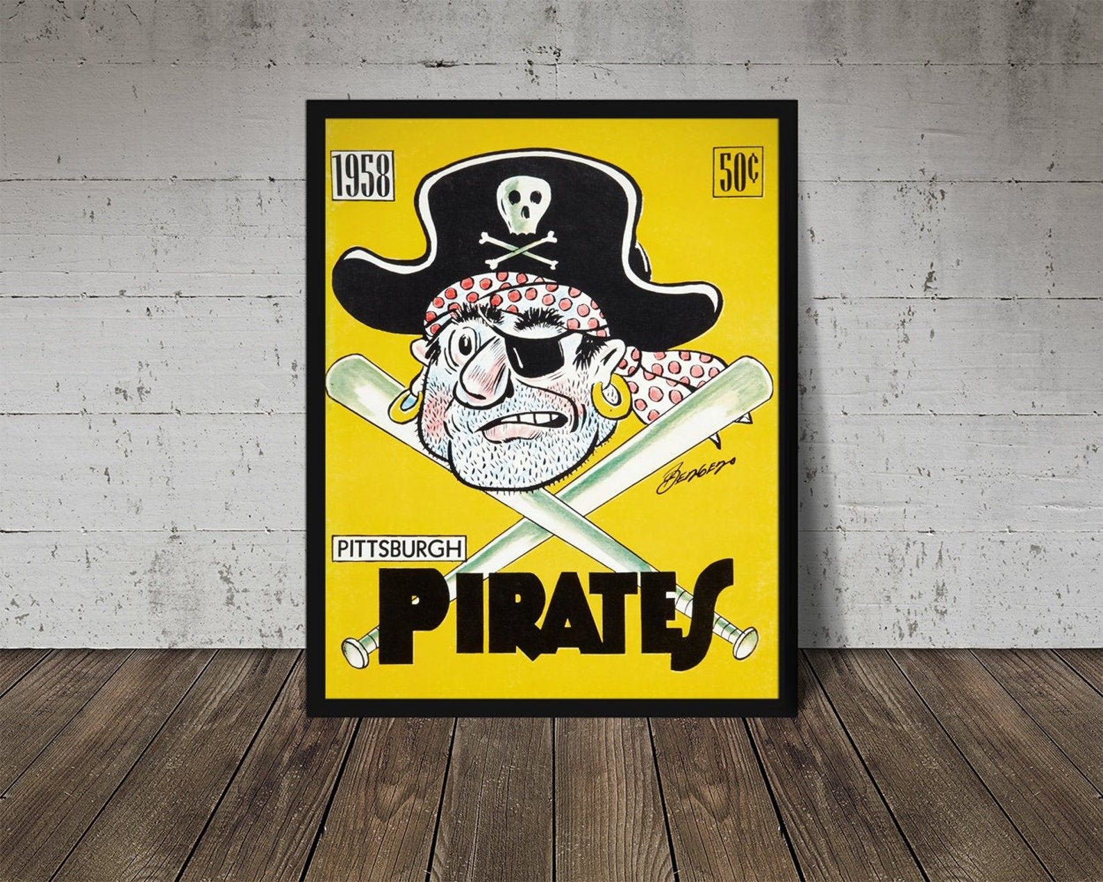 1958 PITTSBURGH PIRATES Print Vintage Baseball Poster Retro Etsy