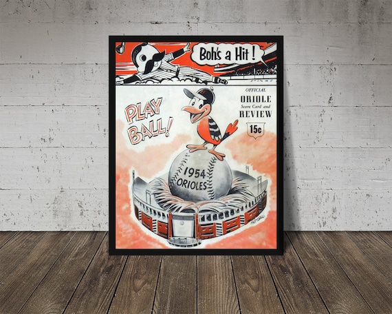 1954 CINCINNATI REDS Print Vintage Baseball Poster. Retro 