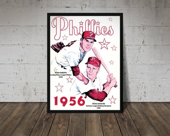 WRAPPED CANVAS 1955 Philadelphia PHILLIES Print Vintage 