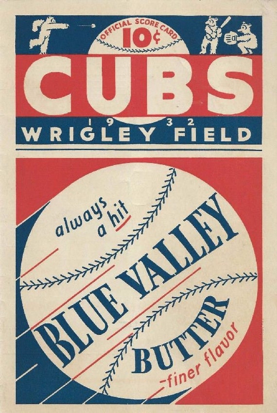 1932 CHICAGO CUBS Print Vintage Baseball Poster Retro -  Norway