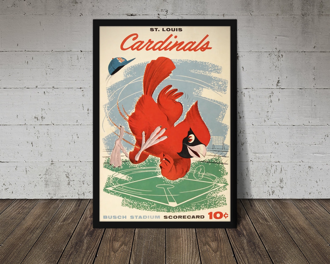 WRAPPED CANVAS 1958 St. Louis CARDINALS Print Vintage 